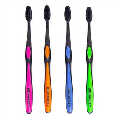 Svartur mjúkbursti tannbursti fyrir munnhirðu